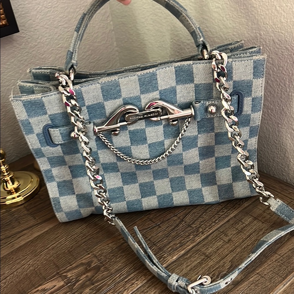 Checkered Blue Handbag
